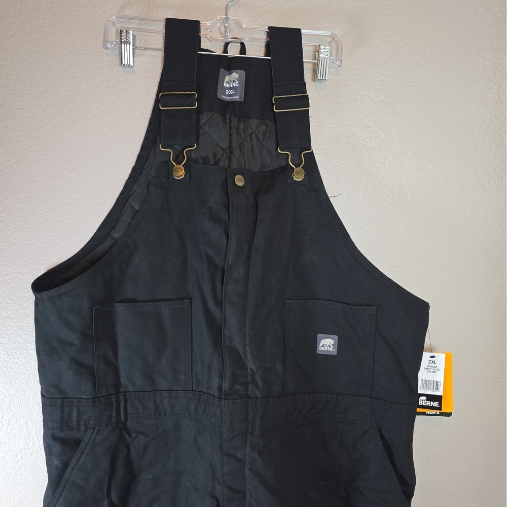 Berne Heritage Deluxe Insulated Bib Overalls ~Men's 2XL Regular~Black~B415BK